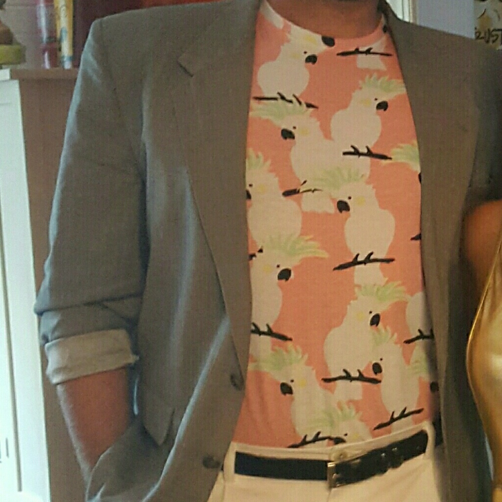 Men's 80s outfit.  Miami vice inspired.